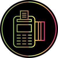 Pos Terminal Line Gradient Due Color Icon Design vector