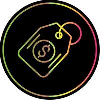 Price Tag Line Gradient Due Color Icon Design vector