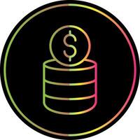 Coin Stack Line Gradient Due Color Icon Design vector