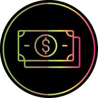 Dollar Line Gradient Due Color Icon Design vector