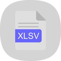 xlsv archivo formato plano curva icono diseño vector