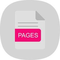 PAGES File Format Flat Curve Icon Design vector