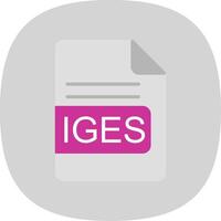 IGES File Format Flat Curve Icon Design vector