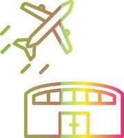 Airport Line Gradient Due Color Icon Design vector