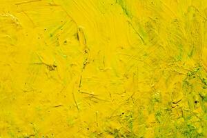 Sunny Yellow Abstract with Vintage Grunge Texture on Canvas. photo