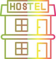 Hostal línea degradado debido color icono diseño vector