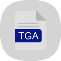 TGA File Format Flat Curve Icon Design vector