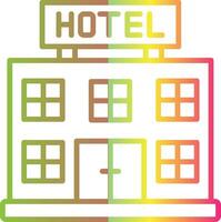 Hotel Line Gradient Due Color Icon Design vector