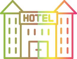 hotel línea degradado debido color icono diseño vector