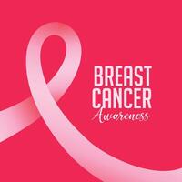 breast cancer october awareness month with pink ribbon vector