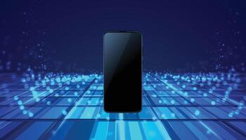 mobile smartphone technology digital blue background design vector