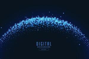 abstract digital technology background with blue particles vector