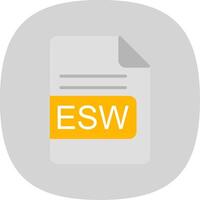 ESW File Format Flat Curve Icon Design vector