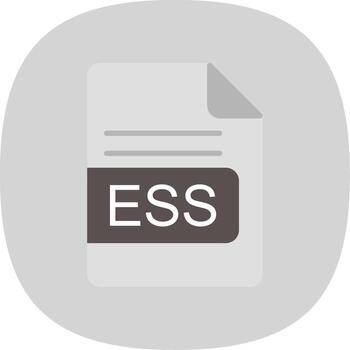 ESS File Format Flat Curve Icon Design vector