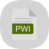 pwi archivo formato plano curva icono diseño vector