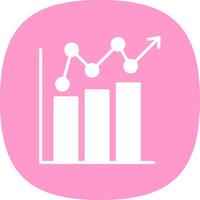 Bar Chart Glyph Curve Icon Design vector