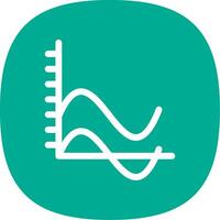 Wave Chart Glyph Curve Icon Design vector