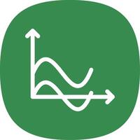 Wave Chart Glyph Curve Icon Design vector