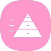 Pyramid Chart Glyph Curve Icon Design vector