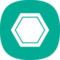 Hexagon Glyph Curve Icon Design vector