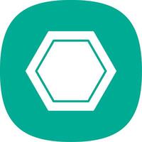 Hexagon Glyph Curve Icon Design vector