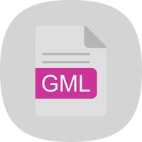 GML File Format Flat Curve Icon Design vector