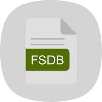 FSDB File Format Flat Curve Icon Design vector