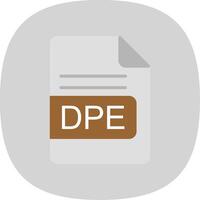 dpe archivo formato plano curva icono diseño vector