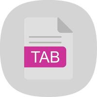 TAB File Format Flat Curve Icon Design vector