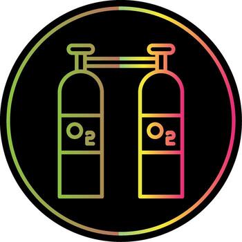 Oxygen Line Gradient Due Color Icon Design vector