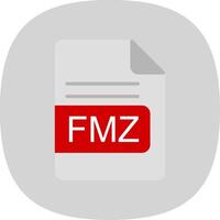 FMZ File Format Flat Curve Icon Design vector