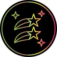 Shooting Stars Line Gradient Due Color Icon Design vector
