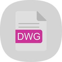 DWG File Format Flat Curve Icon Design vector