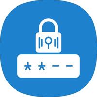 Password Glyph Curve Icon Design vector
