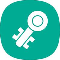 Old Key Glyph Curve Icon Design vector