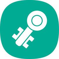 Old Key Glyph Curve Icon Design vector