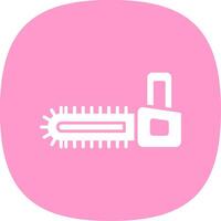 Chainsaw Glyph Curve Icon Design vector