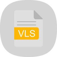 VLS File Format Flat Curve Icon Design vector