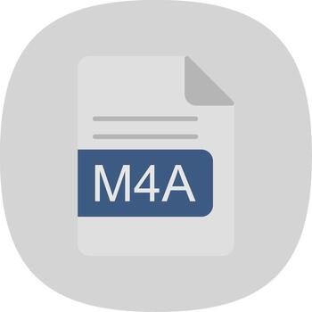 M4A File Format Flat Curve Icon Design vector