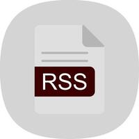 RSS File Format Flat Curve Icon Design vector