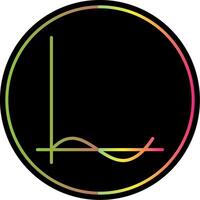 Wave Chart Line Gradient Due Color Icon Design vector