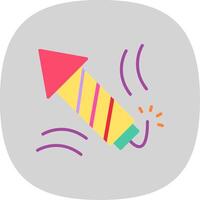 Firework Flat Curve Icon Design vector