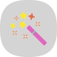 Sparkles Flat Curve Icon Design vector