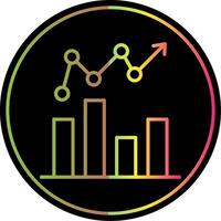 Bar Graph Line Gradient Due Color Icon Design vector