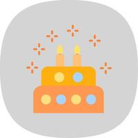 Cake Flat Curve Icon Design vector