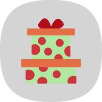 Gift Flat Curve Icon Design vector