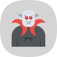 vampiro plano curva icono diseño vector