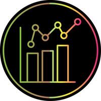 Bar Chart Line Gradient Due Color Icon Design vector