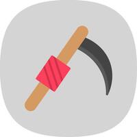 Scythe Flat Curve Icon Design vector