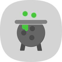 Cauldron Flat Curve Icon Design vector